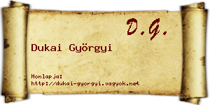 Dukai Györgyi névjegykártya